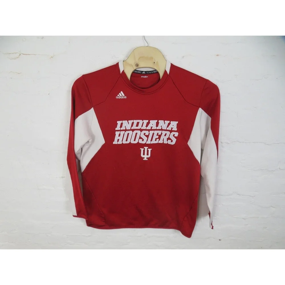 Indiana Hoosiers Sweatshirt Mens XL Red Adidas NCAA Basketball Crewneck Pullover
